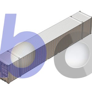 53-Fuß-High-Cube-Frachtcontainer, Maßstab 1:25, 3D-Druck-STL-Datei, 3MF-farbig, digitaler Download