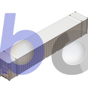 48-Fuß-Standardfrachtcontainer, Maßstab 1:25, 3D-Druck-STL-Datei, 3MF-farbig, digitaler Download