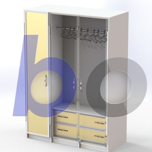 Maßstab 1:6 Maßstab Kleiderschrank Schrank Bewegliche Möbel Miniatur Puppenhaus DIY STL Digital Download Datei 3D Druck Kind Erwachsene