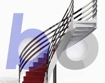 1/12 Scale Spiral Stair Step Ladder Staircase Stairway (3D Print File STL Plan Digital Download) (DIY Miniature Doll Dollhouse Child Adult)