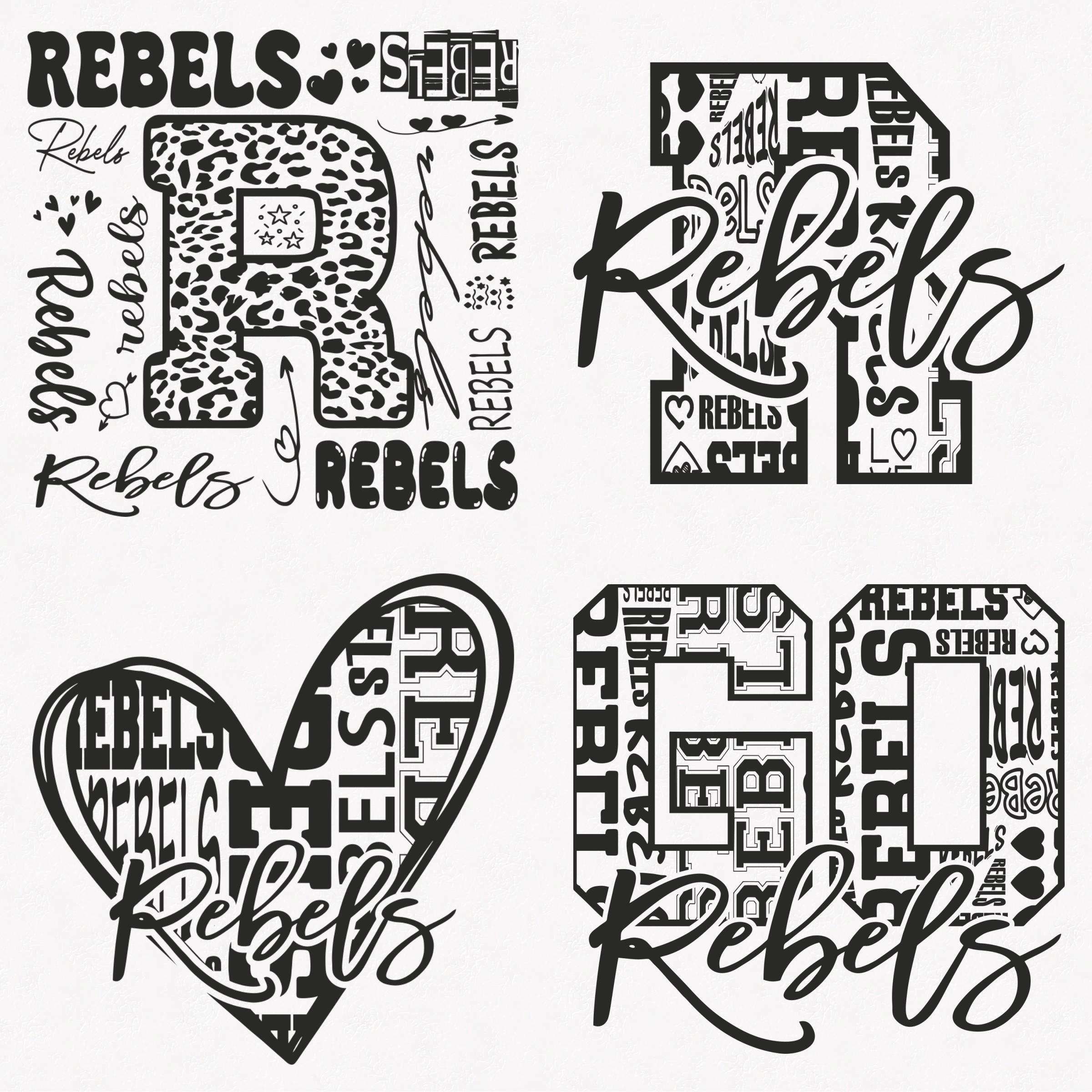 Rebels Svg, Rebels Typography 4 Sports Svg Mascot Pack, Rebels ...