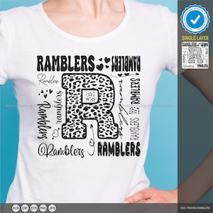 Ramblers Svg, Ramblers Typography 4 Sports Svg Mascot Pack, Ramblers Typography Svg Cut Files Bundle, Ramblers Mascot Svg Download immediato
