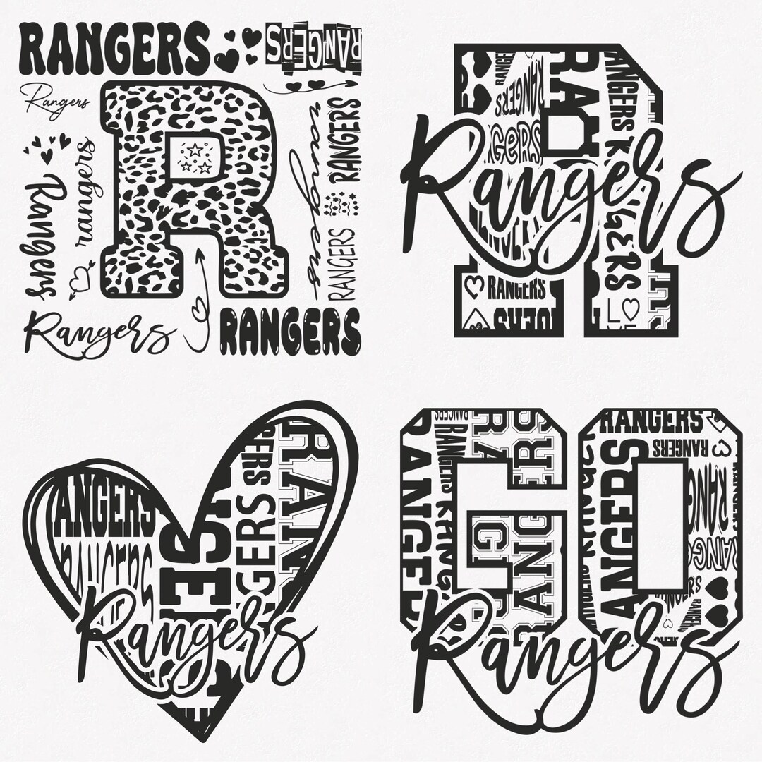 Rangers Svg, Rangers Typography 4 Sports Svg Mascot Pack, Rangers ...