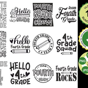 Fourth Grade Bundle Svg, 4th Grade Bundle Svg, Digital Cut Files, Instant Download