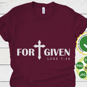 Pardonné Svg, Christian Svg, Jésus Svg, Svg religieux, Bible citation Svg, Foi Svg, Croix Svg