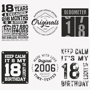 2006 Svg, 18e verjaardag Svg, 6-pack 2006 Svg bundel, originele rustieke 2006 Svg, Vintage 2006 Svg, knippen en opstrijkbare overdrachtbestanden