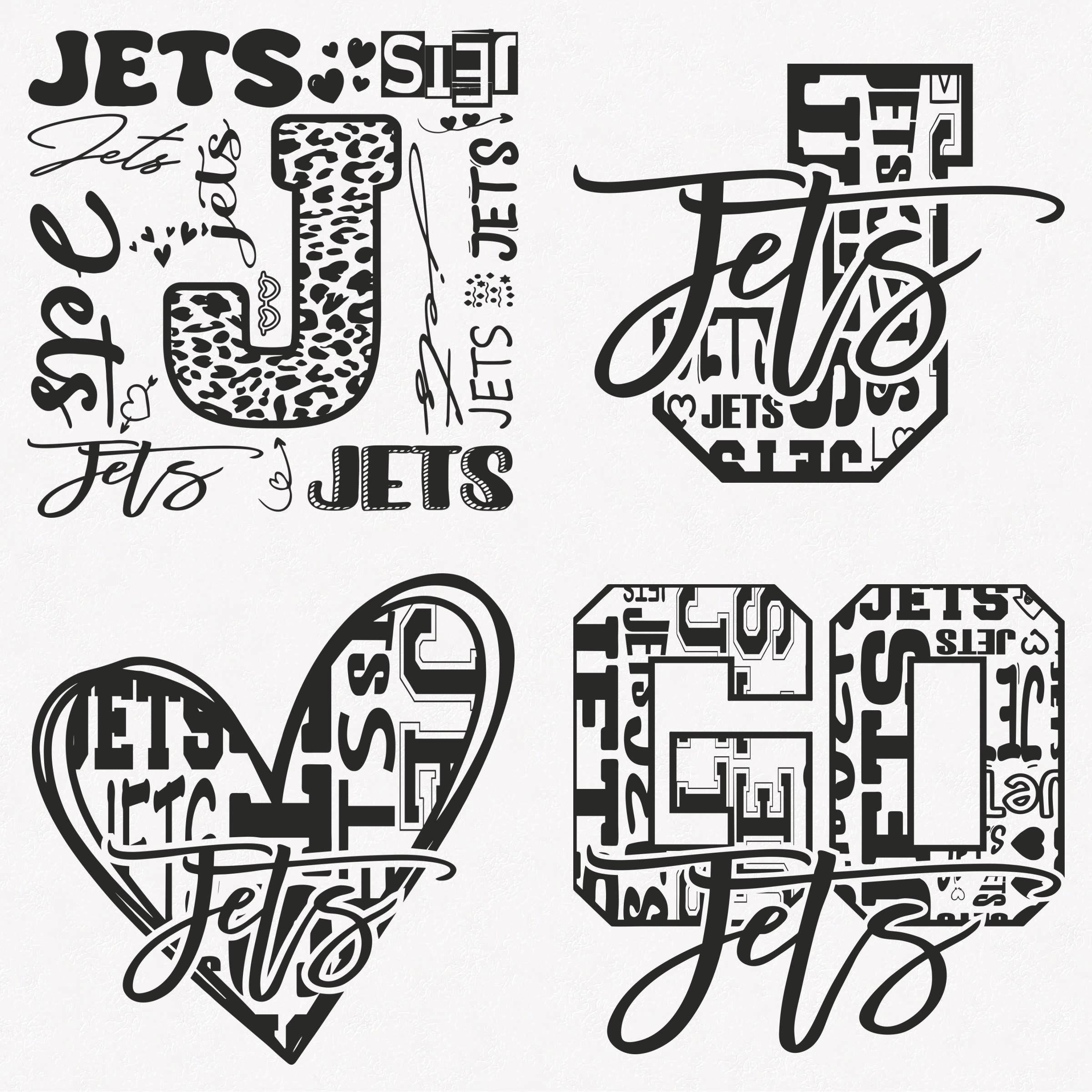 Jets Svg, Jets Typography 4 Sports Svg Mascot Pack, Jets Typography Svg Cut Files Bundle, Jets Mascot Svg Instant Download