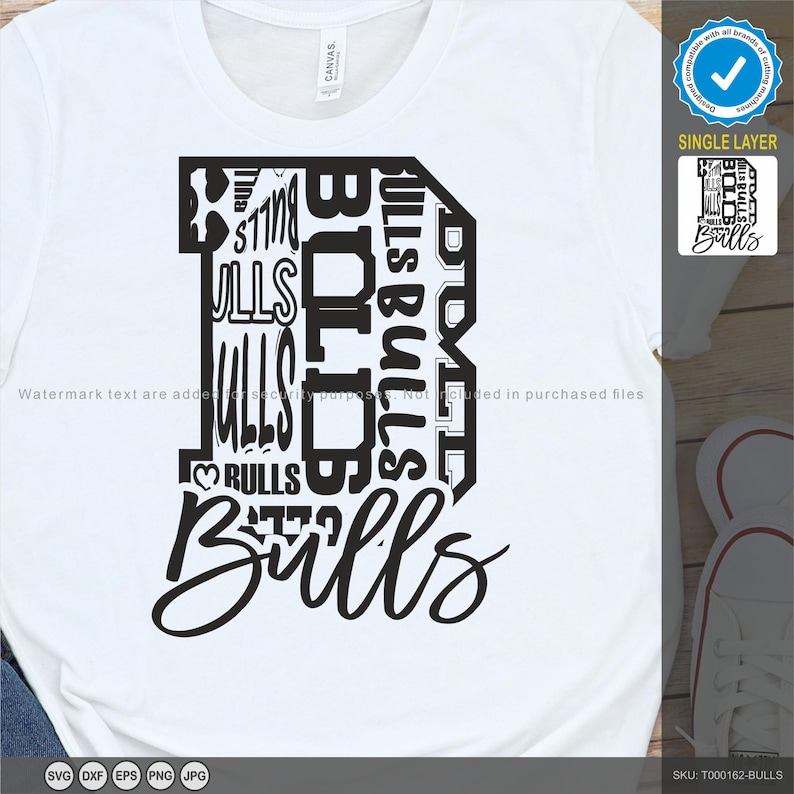 Bulls Svg, Bulls Typography 4 Sports Svg Mascot Pack, Bulls Typography ...