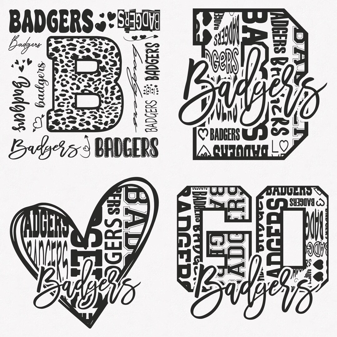 Badgers Svg, Badgers Typography 4 Sports Svg Mascot Pack, Badgers ...