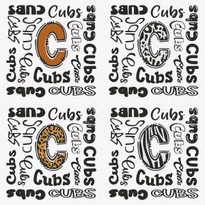 Cubs Png, Cubs Leopard 4 Sports Png Mascot Pack, Cubs Leopard Png Sublimation Files Bundle, Cubs Mascot Png Download instantâneo