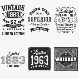 1963 Svg, 62nd Birthday Svg, 6-pack 1963 Svg Bundle, Vintage 1963 Svg, Limited Edition 1963 Svg, Cut And Iron-On Transfer Files