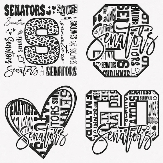 Senators Svg, Senators Typography 4 Sports Svg Mascot Pack, Senators Typography Svg Cut Files Bundle, Senators Mascot Svg Instant Download