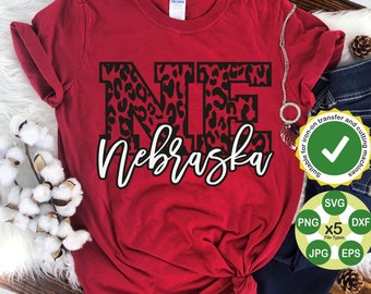 Nebraska svg, Nebraska State svg, Nebraska Leopard svg, digitale geschnittene Dateien, Instant Download
