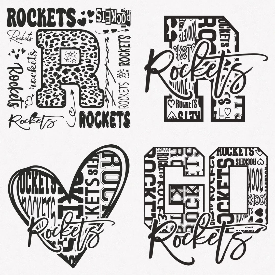 Rockets Svg, Rockets Typography 4 Sports Svg Mascot Pack, Rockets ...