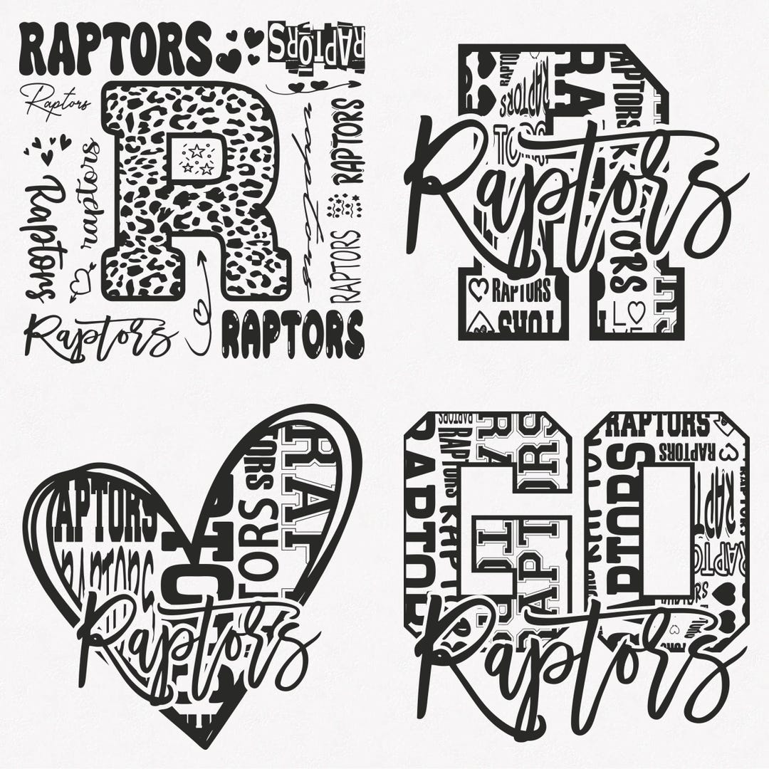 Raptors Svg, Raptors Typography 4 Sports Svg Mascot Pack, Raptors ...