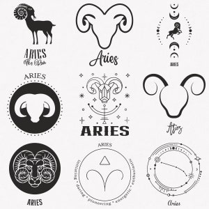 Aries Svg, Ram Zodiac Symbol Svg, Aries Zodiac Sign Svg, 9-Pack Aries Horoscoop Svg Bundel, Aries Simple Svg, Cut and Iron-On Transfer Files