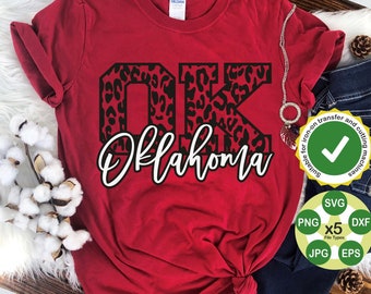 Oklahoma Svg, Oklahoma State Svg, Oklahoma Leopard Svg, Digital Cut Files, Instant Download