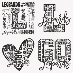 Leoparden Art Deco, Leoparden Typografie 4 Sport svg Maskottchen Pack, Leoparden Typografie svg Cut Files Bundle, Leoparden Maskottchen svg Instant Download