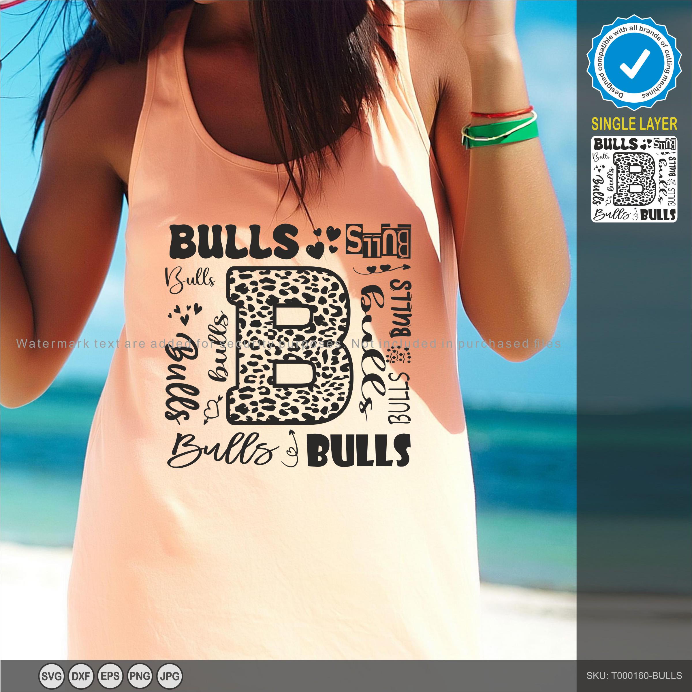Bulls Svg, Bulls Typography 4 Sports Svg Mascot Pack, Bulls Typography ...