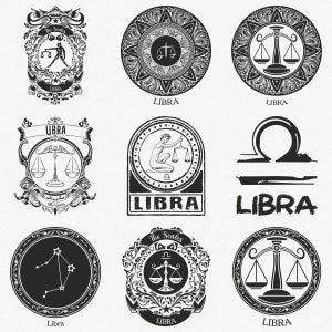 Libra Svg, Scales Zodiac Symbol Svg, Libra Zodiac Sign Svg, 9-Pack Libra Horoscope Svg Bundle, Libra Vintage Svg