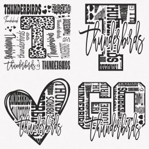 Thunderbirds Svg, Thunderbirds Typography 4 Sports Svg Mascot Pack, Thunderbirds Typography Svg Cut Files Bundle
