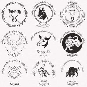 Touro Svg, Símbolo do Zodíaco de Touro Svg, Signo do Zodíaco de Touro Svg, Pacote Svg de Horóscopo de Touro com 9 pacotes, Palavras-chave positivas de Touro Svg