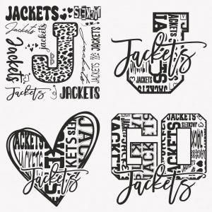 Giacche Svg, Giacche Tipografia 4 Sport Svg Mascot Pack, Giacche Tipografia Svg Cut Files Bundle, Giacche Mascot Svg Download immediato