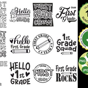 First Grade Bundle Svg, 1st Grade Bundle Svg, Digital Cut Files, Instant Download