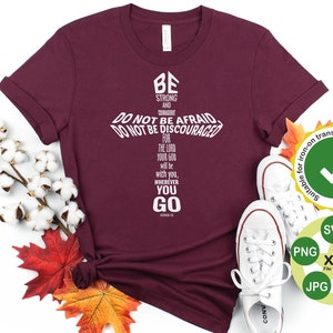 Sé fuerte y valiente svg, Joshua 1:9, Christian svg, Bible Verse svg, Svg, Png, Eps
