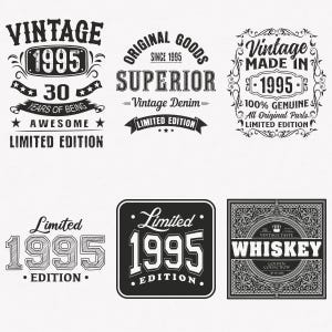 1995 Svg, 30° compleanno Svg, pacchetto da 6 Svg 1995, Vintage 1995 Svg, edizione limitata 1995 Svg, file di trasferimento tagliati e stirati