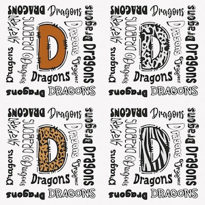 Dragons Png, Dragons Leopard 4 Sports Png Mascot Pack, Dragons Leopard Png Sublimation Files Bundle, Dragons Mascot Png Instant Download
