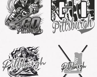 Pittsburgh Svg, Pittsburgh 4 Ice Hockey Svg Mascot Pack, Pittsburgh Svg Cut Files Bundle, Pittsburgh Mascot Svg Instant Download