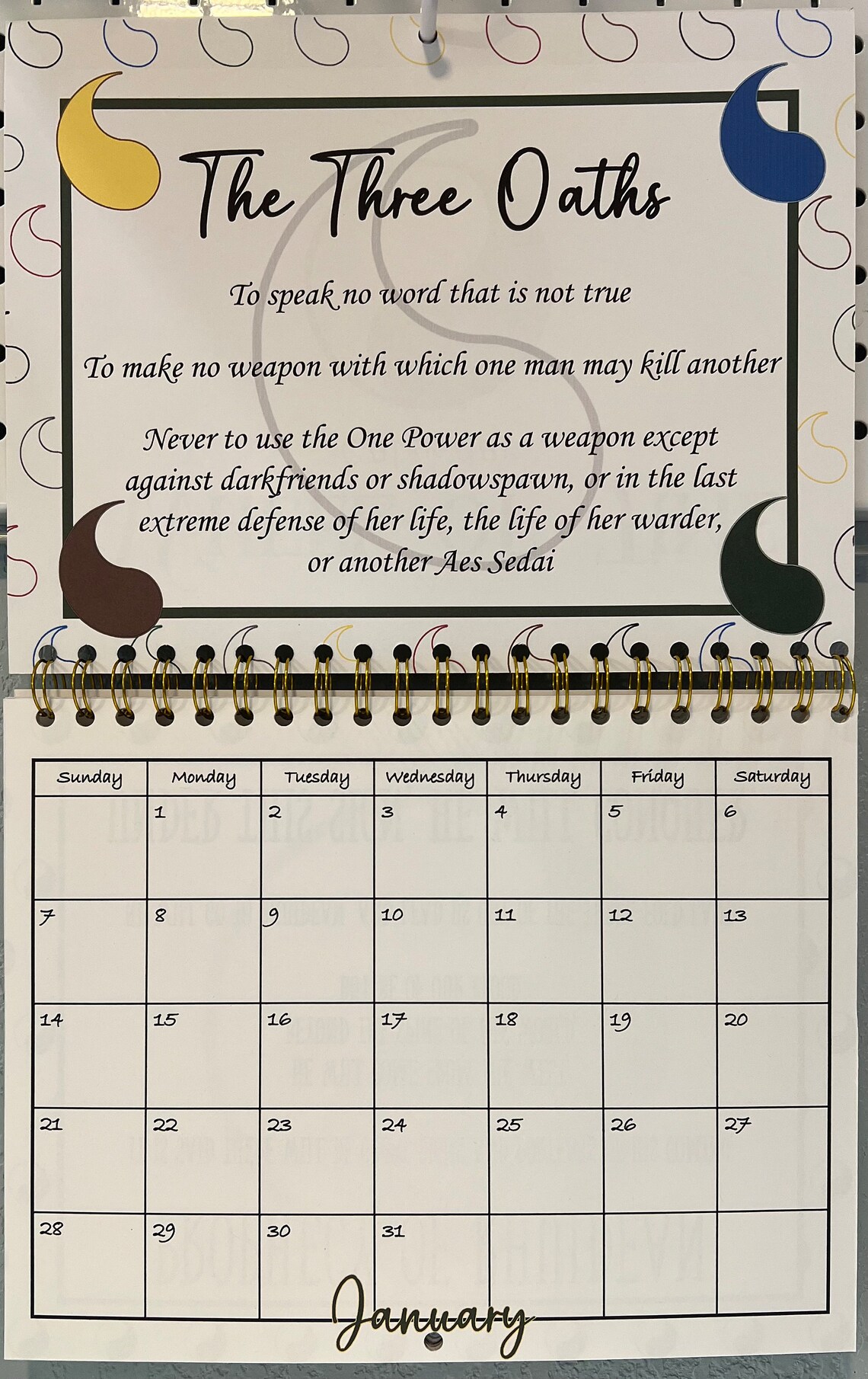 Wheel of Time, Wheel of Time Calendar, Aiel, Mat Cauthon, Band of the