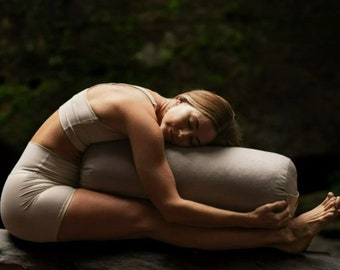 Premium Cotton Yoga Bolster Yin - Round Meditation Cushion Comfort, Support, Eco-Friendly, Deep Stretching, Restorative Yoga, Relaxation
