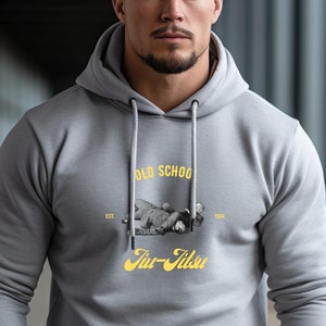 Jiu-Jitsu Hoodie,  BJJ Hoodie, old school, Grappling, Brazilian jiu jitsu apparel, dad&#39;s gift, MMA hoodie, fighting gear, strong spirit
