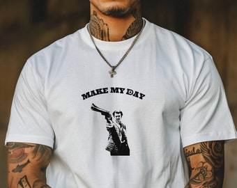 Dirty Harry T-shirt, Make my day T-shirt, Clint Eastwood t-shirt, 70's movie t-shirt, Action movie t-shirt, Cinephile gift, badass t-shirt