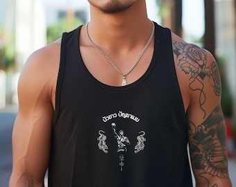Buakaw tank top, White Lotus singlet, Muay Thai shirt, MMA fan gift, Muay Thai gift, Thai fighter, martial artists gift, Kickboxing tank top