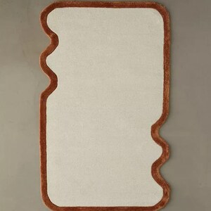 Irregular New Wave Shape Design Pattern, Hand Tufted Wool Viscose Area ...