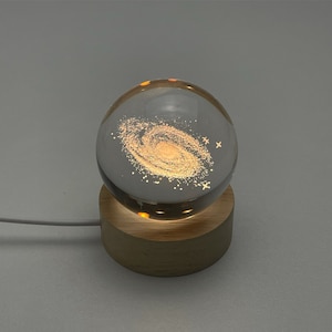 Custom Solar System Night Light, 3D Print Planet Lamp, Personalized Milky Way Memorial Gift, Crystal Ball Desk Lamp, Astronomy Gift For Her image 1