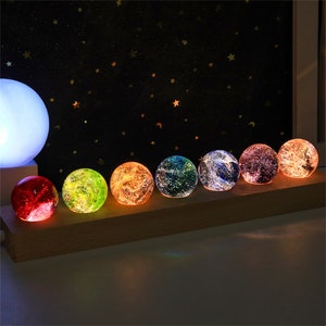Custom 3D Crystal Ball Sky Night Lamp, Galaxy Crystal Ball Light, Led Space Planet Lamp, Star Night Light, Milky Way Desk Lamp, Home Decor image 3