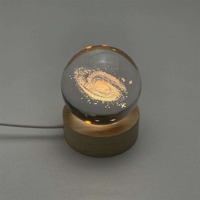 Custom Solar System Night Light, 3D Print Planet Lamp, Personalized Milky Way Memorial Gift, Crystal Ball Desk Lamp, Astronomy Gift For Her image 1