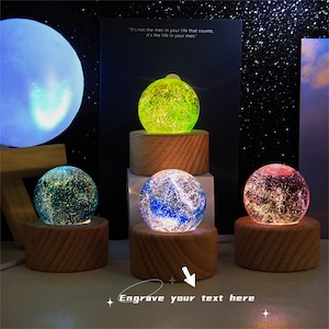 Custom 3D Crystal Ball Sky Night Lamp, Galaxy Crystal Ball Light, Led Space Planet Lamp, Star Night Light, Milky Way Desk Lamp, Home Decor image 4