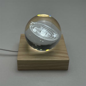 Personalisiertes Sonnensystem-Nachtlicht, 3D-Druck-Planetenlampe, personalisiertes Milchstraßen-Gedenkgeschenk, Kristallkugel-Schreibtischlampe, Astronomie-Geschenk für Sie Bild 9