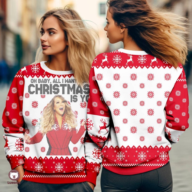Mariah Carey Ugly Christmas Sweater Mariah Carey Xmas Etsy