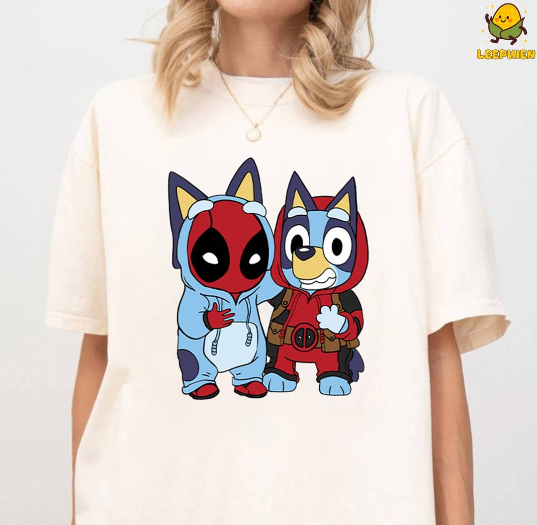 Bluey Deadpool Shirt, Bluey Superhero Deadpool Shirt, Bluey Deadpool 3