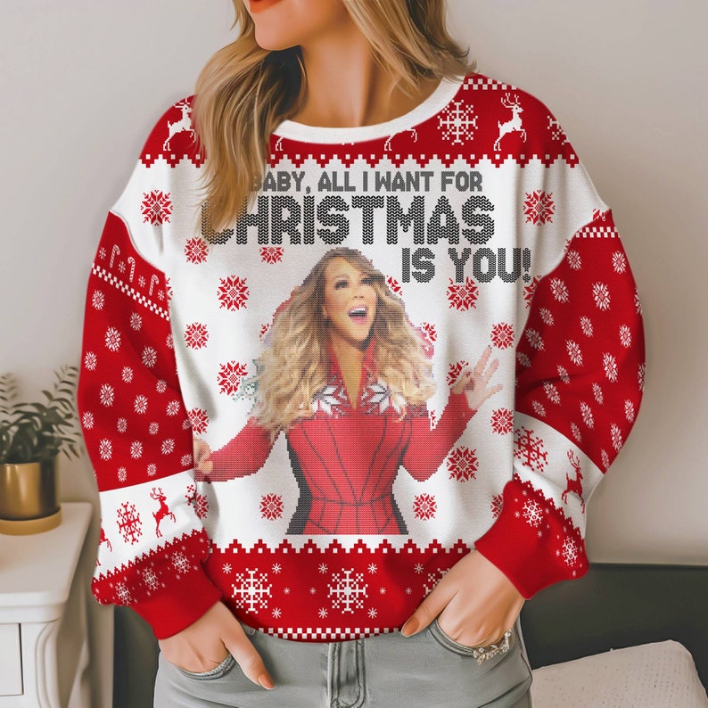 Mariah Carey Ugly Christmas Sweater Mariah Carey Xmas Etsy