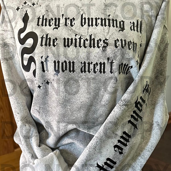 Burning all the witches Comfort Color/Color blast sweatshirt. Free confetti keychain! Small-3XL. Select sizes ready to ship!