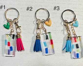 Eras Tour concert confetti hand made keychain.