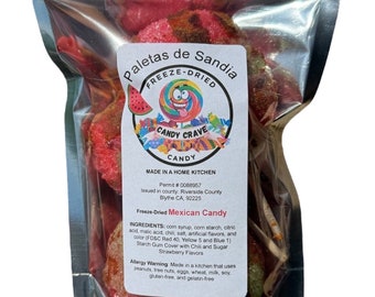 Freeze Dried Candy- Watermelon lollipops-Paletas de Sandía