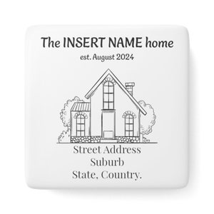 PERSONALISIERT PERSONALISIERT Porzellan Kühlschrankmagnet Neues Zuhause Geschenk Einweihungsparty Geschenk Neues Zuhause Adresse Geschenk